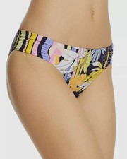  99 Trina Turk Swimwear Women Blue Yellow Floral Shirred Hipster Bikini Bottom 4