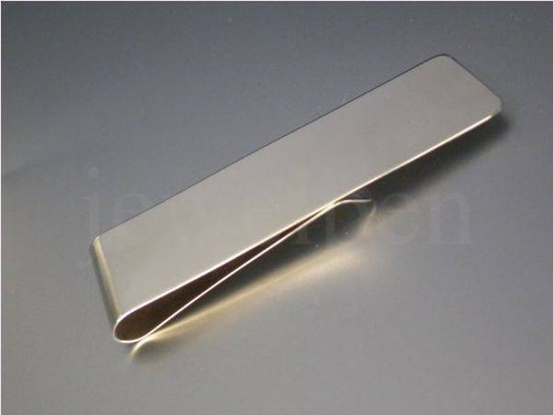 GLATTE GELDSCHEINKLAMMER -PLAIN MONEY CLIP -MASSIVES 925 STERLING SILBER-NEU-V2 - Picture 5 of 5