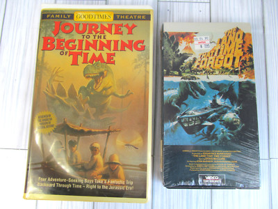 2 Vhs Video Sci-Fi B Movie The Land That Time Forgot Beginning of Time Vtg K