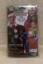 2014 Forum Novelties Ugly Christmas Sweater Kit 6 Pc Pin On Patches - NEW