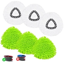 6PCS Mop Heads Replacements for OCedar,3 Microfiber+3 Chenille Spin Mop Refil...