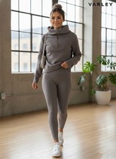 Varley Taupe Gray Vine Half Zip Cotton Blend Sweatshirt size S
