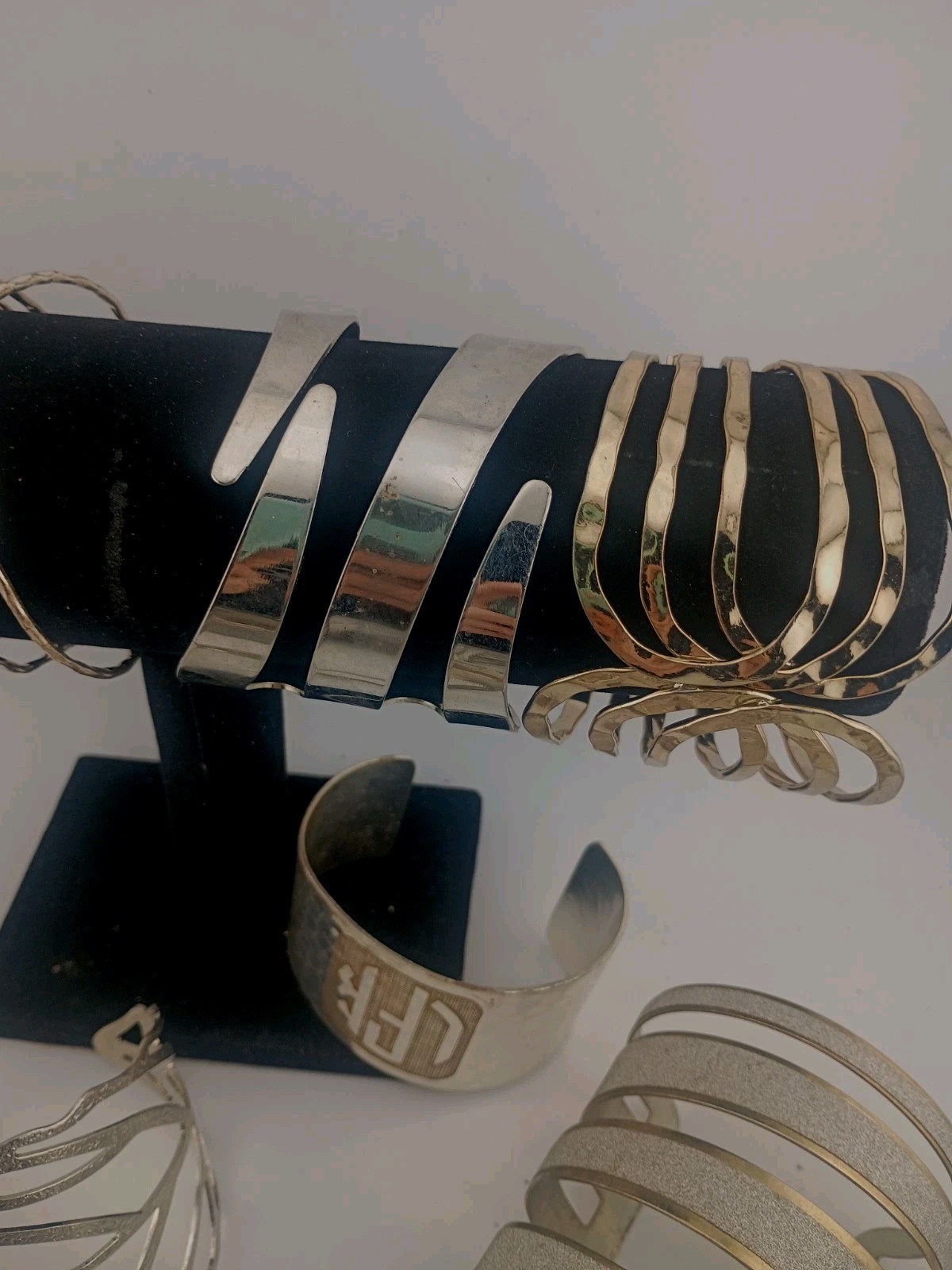 VTG Silver (Untested) Cuff Bracelet Collection Lot - image 4