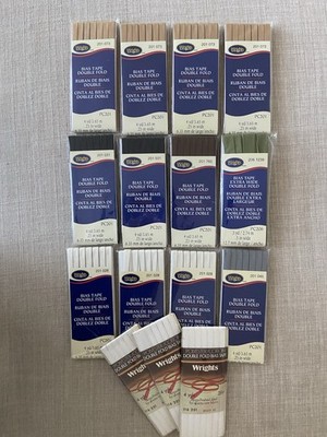 15 Assorted - Wrights Bias Tape - Assorted Colors  Double Fold NEW