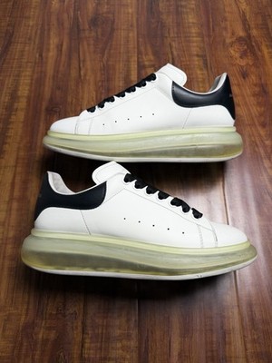Size 9 - Alexander McQueen Oversized Sneaker White Textured Black