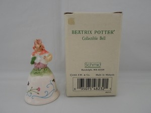 Beatrix Potter "Mrs. Rabbit" Porcelain Collectible Bell with Box (Schmid) 1993