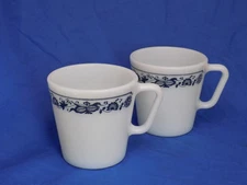 Pyrex OLD TOWN BLUE Coffee Mug Milk Glass Corning Vintage
