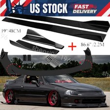 For Honda Civic Del Sol Front Bumper Lip Spoiler Splitter Body Kit Side Skirts For Honda Civic Del Sol Front Bumper Lip Spoiler Splitter Body Kit Side Skirts