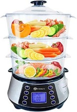 Food Steamer 11.5L Capacity, 3 Tier Electric Steamer, 6 Preset Cooking Mode,99