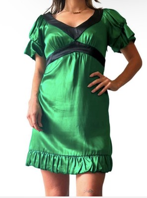 betsey johnson green silk dress Betsey Johnson Silk Fairy Dress Green Vintage Y2K Whimsigoth Babydoll NWOT