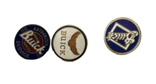 Vintage Buick Car Automobile Pin LOT Of 3 Lapel Hat Eagle Authorized Service