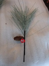 6 Christmas tree iced frosted pinecone pics 19" New