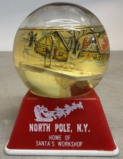 Vintage North Pole NY Snow Globe Home Of Santa’s Workshop New York