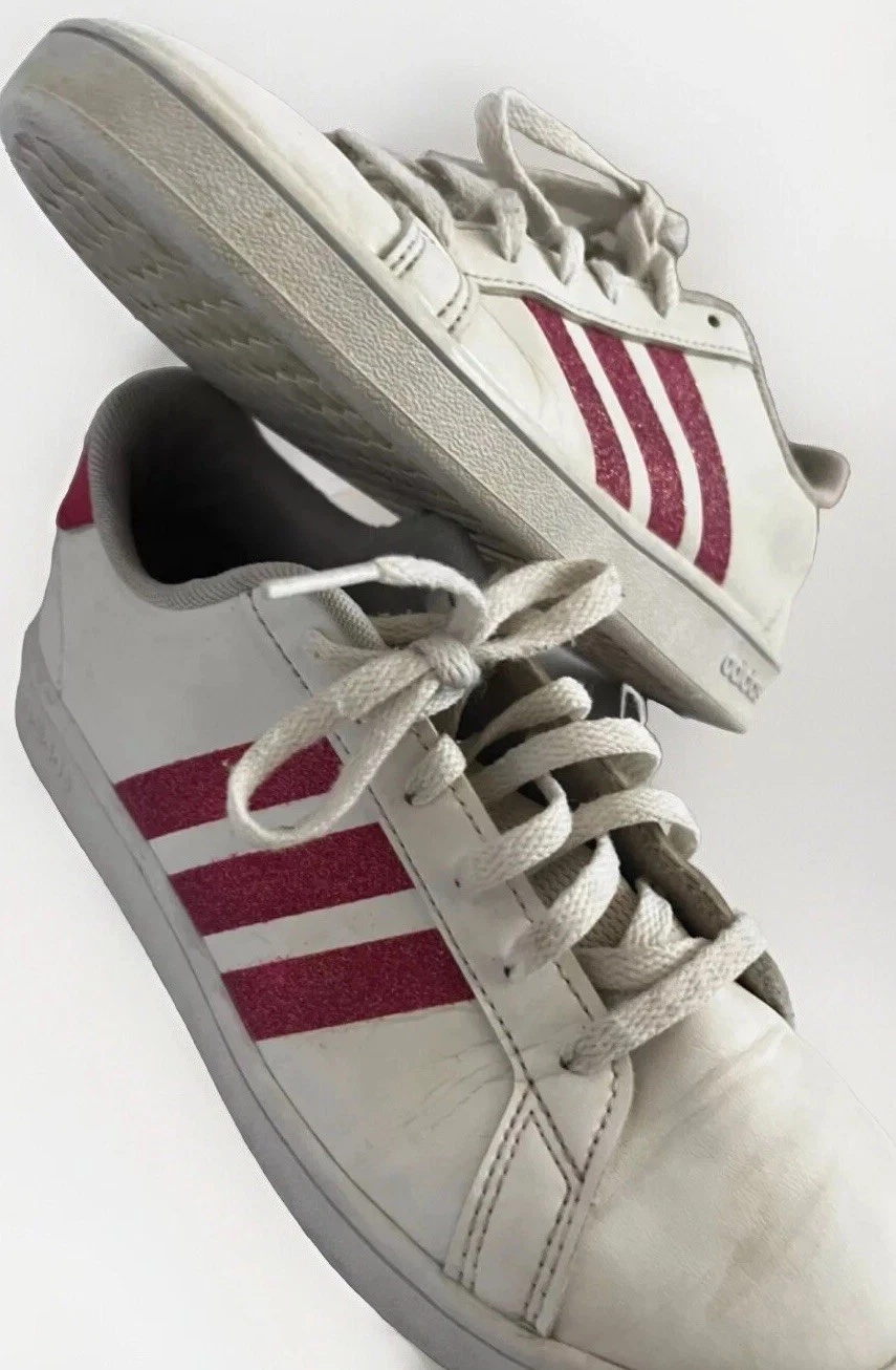 Adidas Sneakers Bambini Giovani Bianco Rosa Pelle SPG 753001 G Taglia 3 Usate