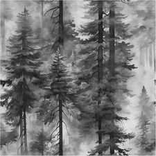 Forest Peel and Stick Wallpaper Black and White 17.3" x 118" Grey/Black/White