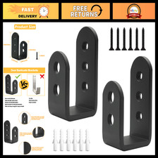 2 Pack Heavy Duty Steel Door Barricade Brackets - Security Lock Holder for Home,