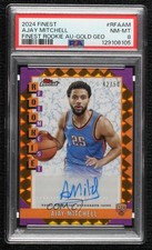 2024 Finest Rookie Gold Geometric Refractor 42/50 Ajay Mitchell PSA 8 Auto 4f5