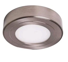 Armacost Lighting PureVue Dimmable Soft White LED Puck Light Brushed Steel Finis