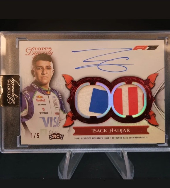 2025 Topps Dynasty F1 Formula 1 Isack Hadjar /5 Double Relic Auto