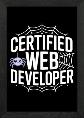 Certified Web Developer Spider Framed Wall Art Poster Canvas Print Picture