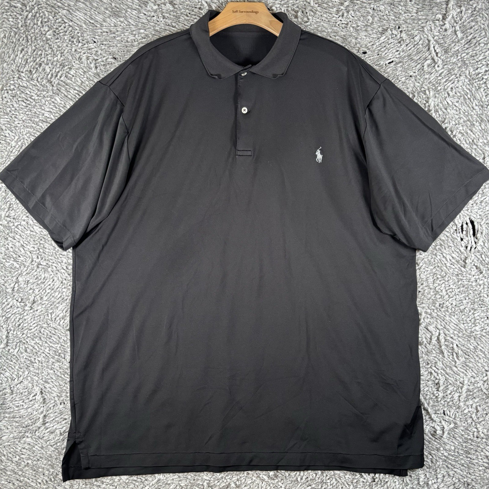 Polo Ralph Lauren Performance Polo Shirt Men’s Size XLT (TALL) Black Activewear