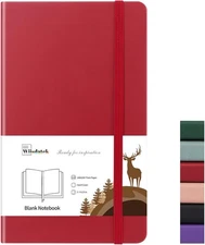 Blank Leather Journal Notebook 5x8.25 Hardcover Sketchbook 100gsm Paper