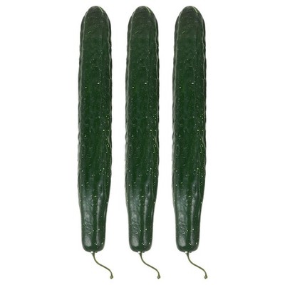 3Pcs Realistic Cucumber Model Reusable Plastic Green Decorative Props