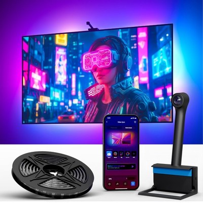 Ailofy Smart TV LED Backlight with Camera 16.4FT for 75-85 inch TVs, Black 