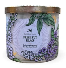 Bath Body Works 3-Wick Candle | Fresh Cut Lilacs | Large 14.5 Oz Soy Wax Blend