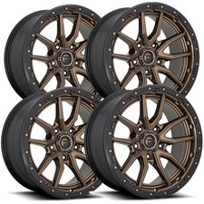Set Of 4 Fuel D681 Rebel 5 20x10 5x5 -18mm Bronze Wheels Rims 20 Inch