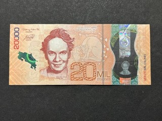 2018 Bank of Costa Rica 20.000 Colones Polymer Banknote Maria Isabel