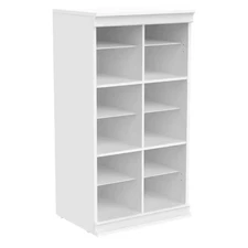21.39 In. W White Modular Storage Stackable Wood Closet System 12-Shelf Unit wit