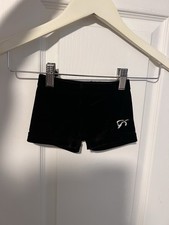 GK ELITE SHORTS for Gymnastics Leotard Black Velvet Velour CXS Y2K Vintage