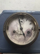 Antique German Urgos Brass Porthole Ship Clock Working 