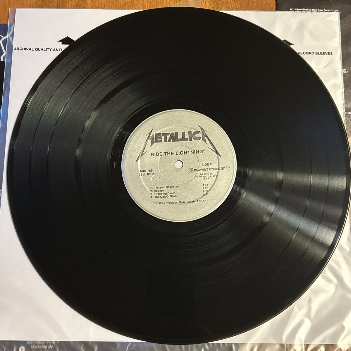 1984 METALLICA Album RIDE THE LIGHTNING Vinyl ***COMPLETE!! Lp 1ST