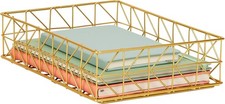 Document Organizer, Desktop Organizer, File Storage, Modern, Office, Metal, Gold
