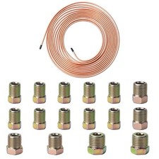 25Ft 3/16'' Upgraded Brake Line Tubing Kit,New Copper-Coated Flexible Tubing