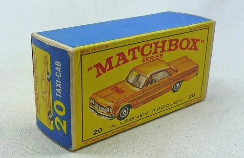 Lesney Matchbox Toys MB20c US Taxi Cab ORIGINAL Empty E4 Type Box