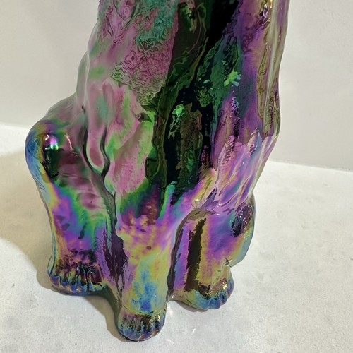 Vintage Fenton Whimsical Alley Cat Winking Iridescent Electric Black Amethyst - Foto 5 di 24
