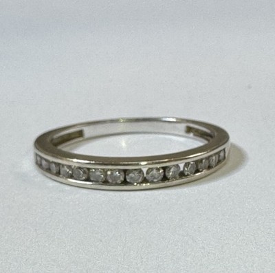 10 Karat massiver Weißgold 1/4 natürliche Diamanten Vorsteckring Größe 7