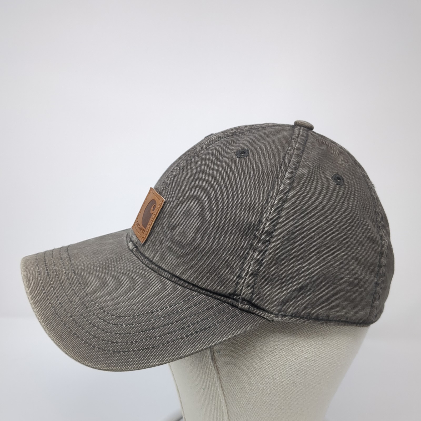 Carhartt Strapback Hat Solid Gray One Size Leathe… - image 3