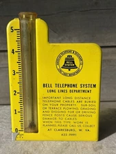 Bell Telephone System Clarksburg West Virginia Metal Plexiglass Rain Gauge NR