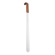 Shoe Horn 22.8" Metal Leather Long Handle Shoe Helper Shoehorns, Brown Silver