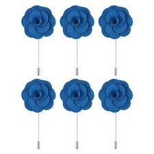 6 PCS Groom Boutonnieres Rose Pins Men Wedding Ceremony Party Suit Decor