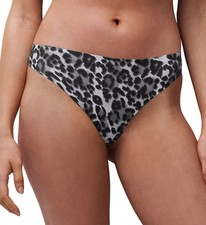 Chantelle 11D9 Soft Stretch Print Thong Panty Grey Leopard O/S 