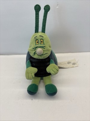90's Silly Slammers #60 Sting Talking Beanbag Lights Up Plush Green Beetle