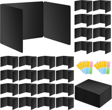 24 Pack Black Desk Dividers for Students, Privacy Shields Folder for Students, D