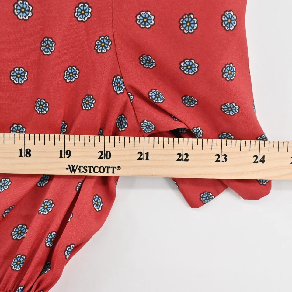 URBAN OUTFITTERS Mujer Rojo Floral Mono Talla XS Mameluco Cinturón Boho Chic Retro Foto 4 de 4