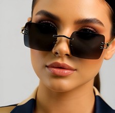 Retro Small Square Sunglasses Women Metal Frame Rectangle Sunglasses Eyewear New