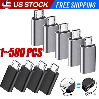 500x Type C Female to Micro USB Male Port Converter Charge Data Sync Adapter Lot